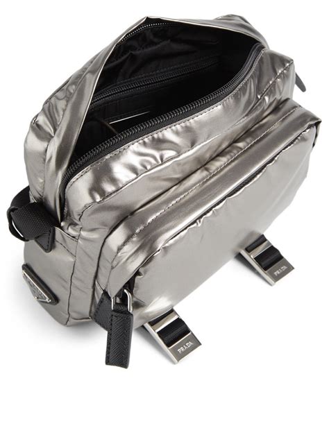 PRADA Metallic Nylon Crossbody Bag 